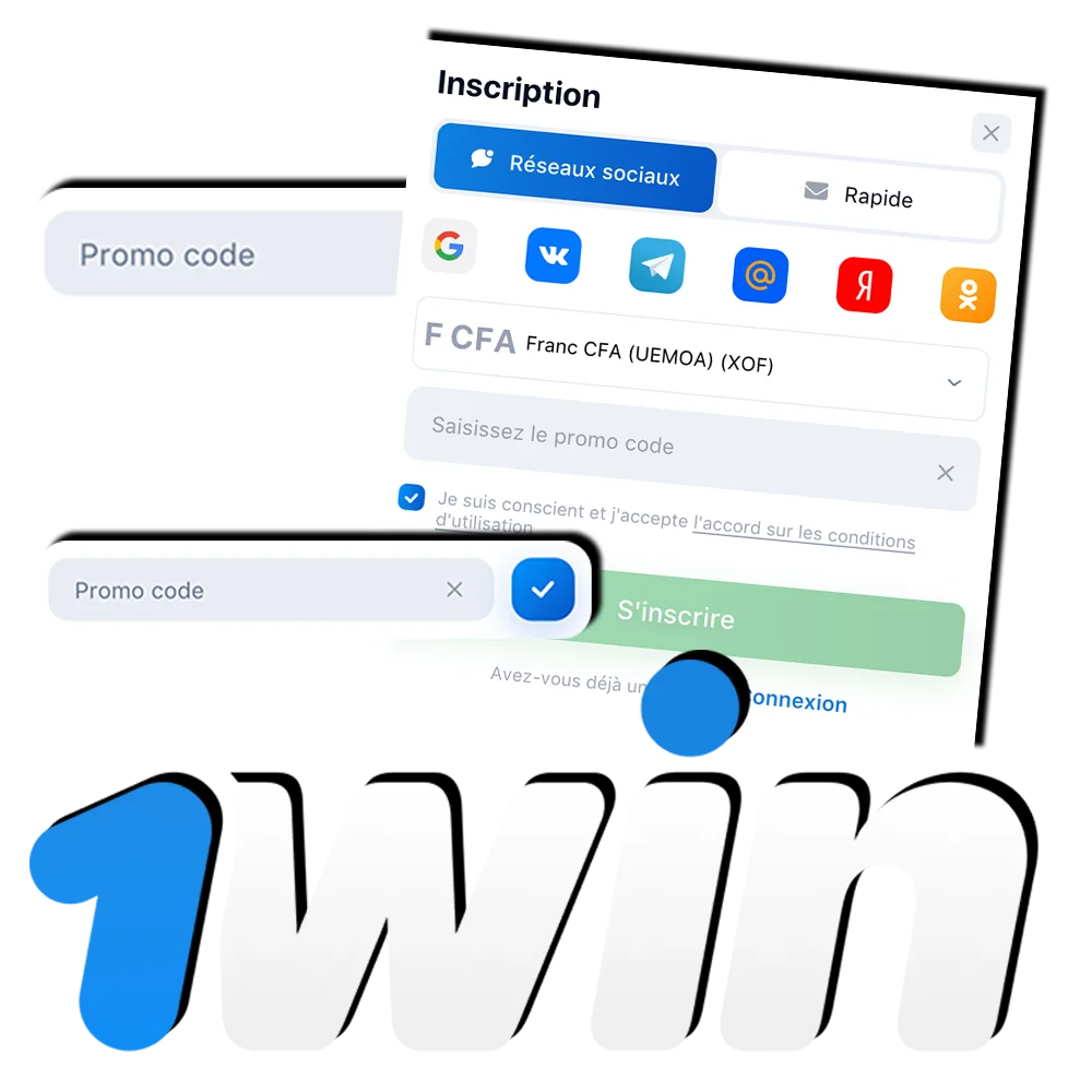 Activez vos codes promo exclusifs et jouez plus avec 1Win.