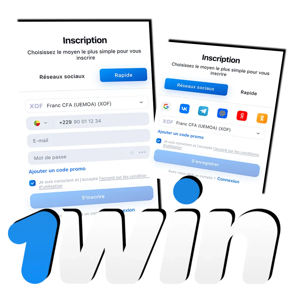 Effectuez votre inscription et connexion en ligne sur 1Win.
