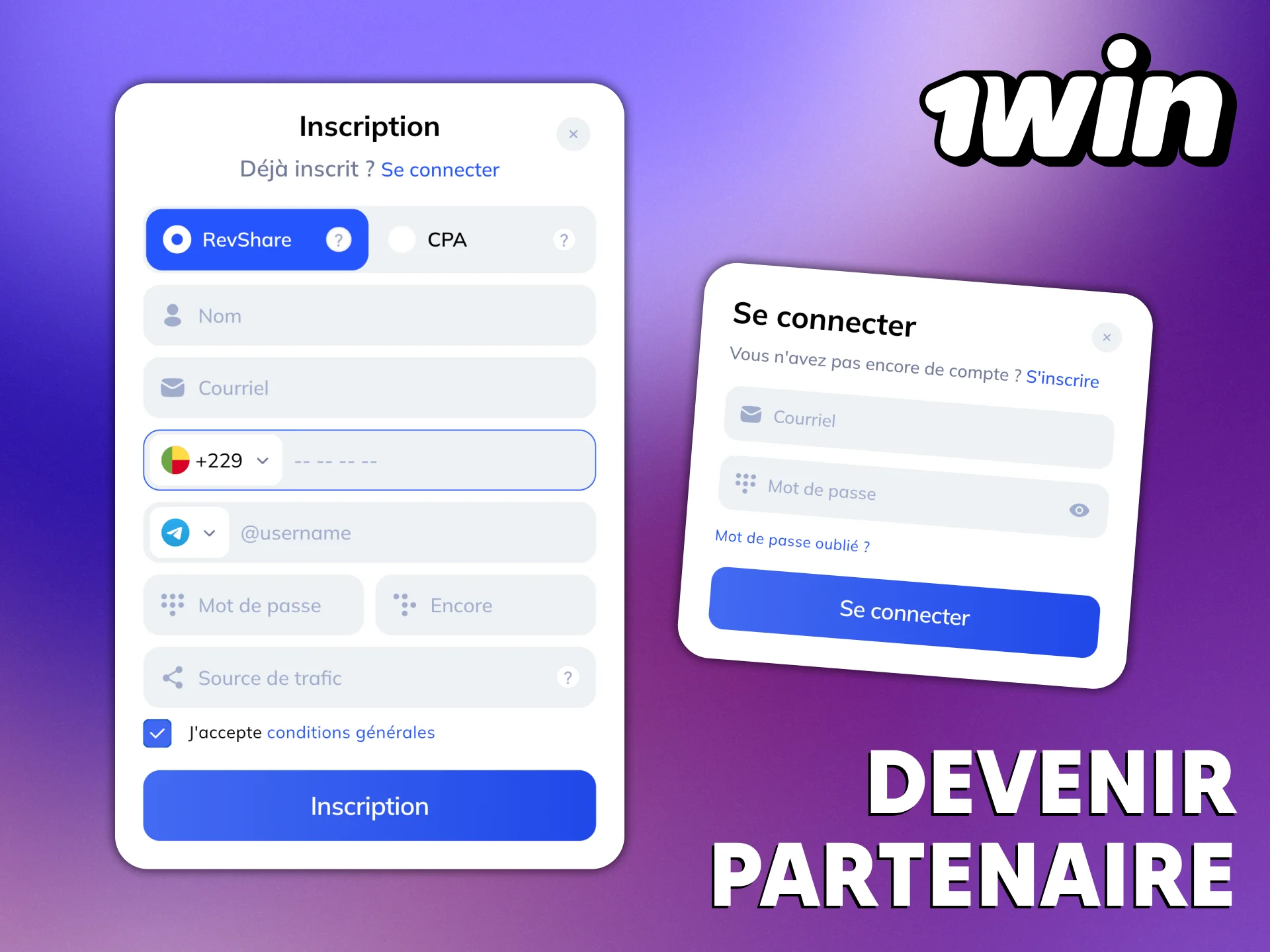 Devenir un partenaire de 1Win au Bénin est facile.