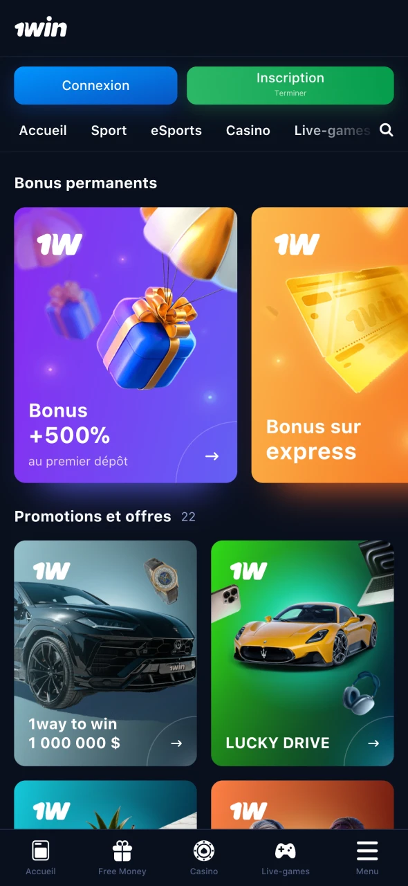 1Win app vous offre de généreux bonus et promotions.