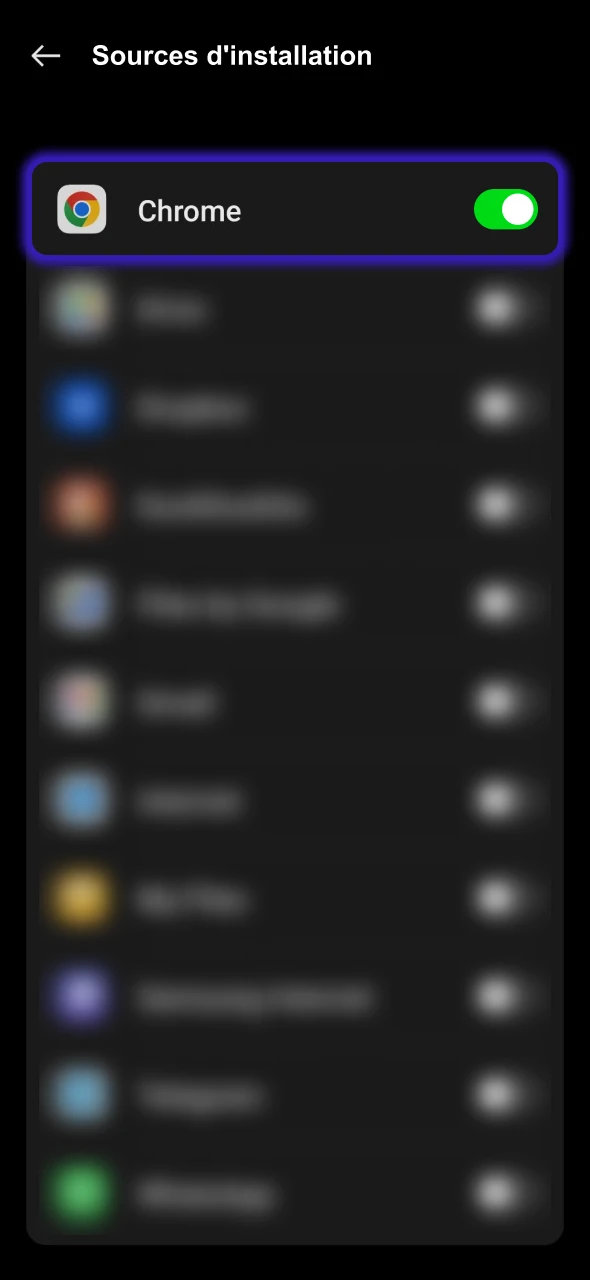 Autoriser l'installation de l'application 1Win à partir de sources inconnues.