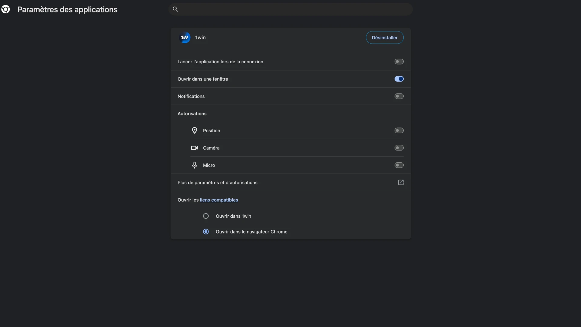 Suivez les instructions pour terminer l'installation de 1Win.