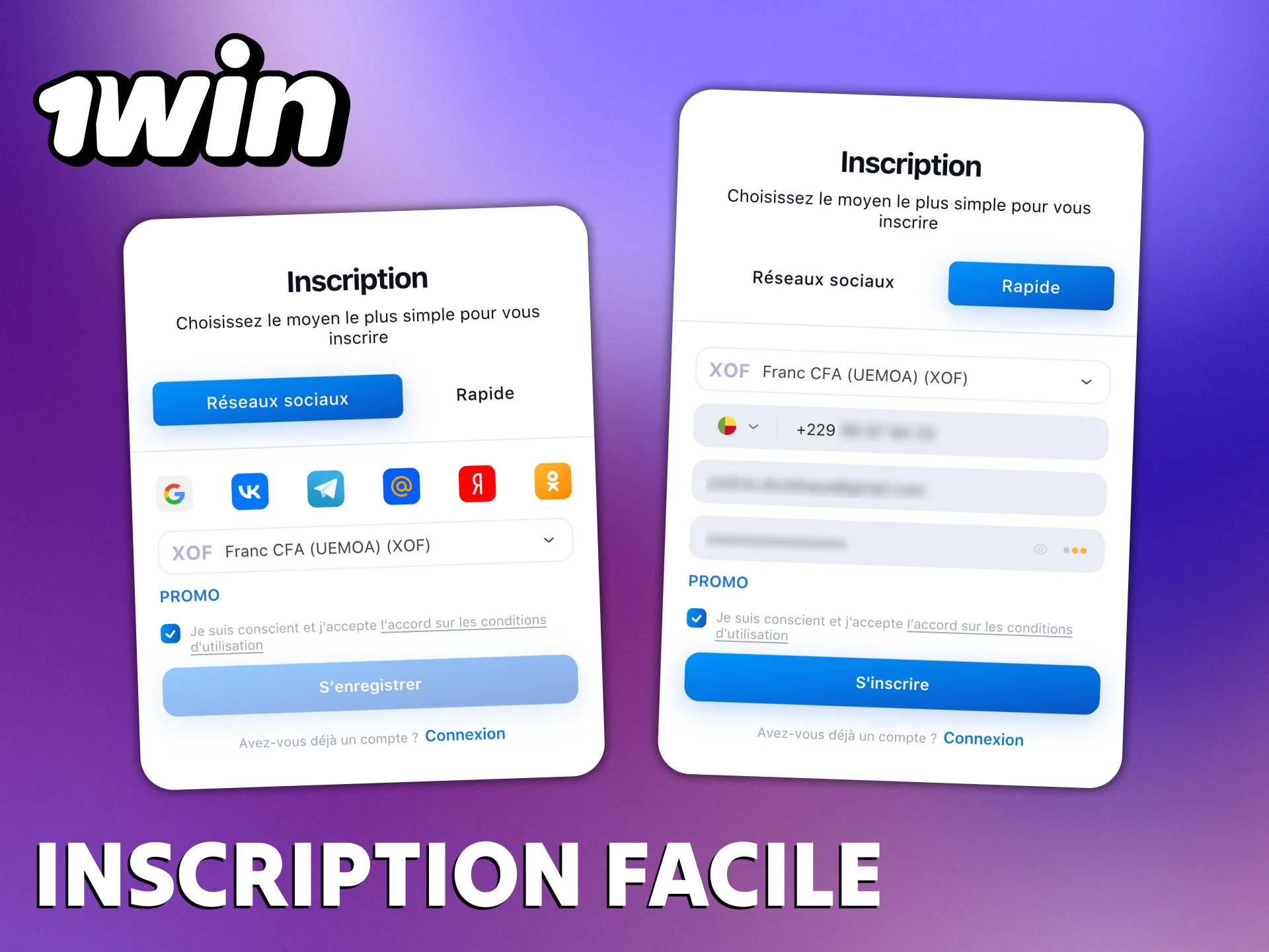 La création d'un compte sur l'application 1Win est un processus intuitif.
