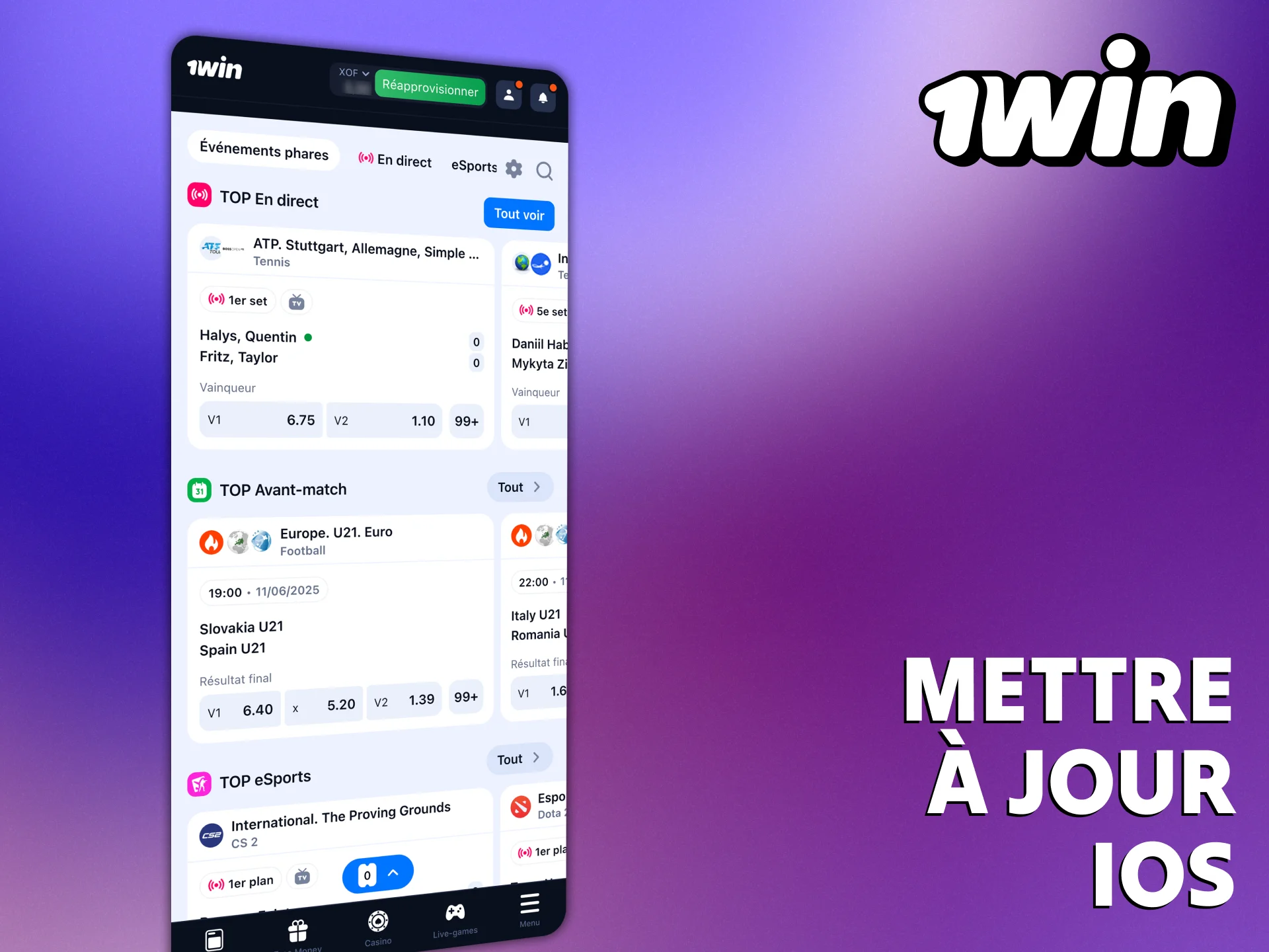 Sur iOS l'application 1Win fonctionne comme une Progressive Web App.