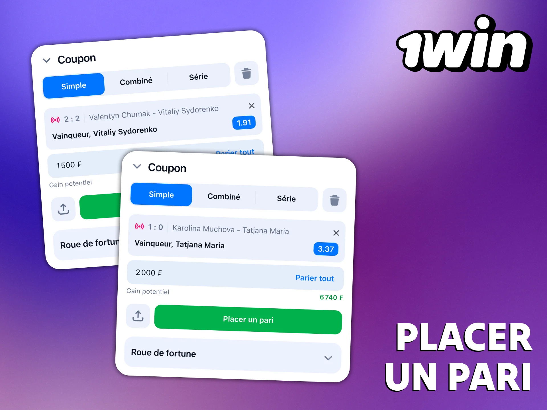 Placez des paris sportifs à tout moment avec l'application 1Win.