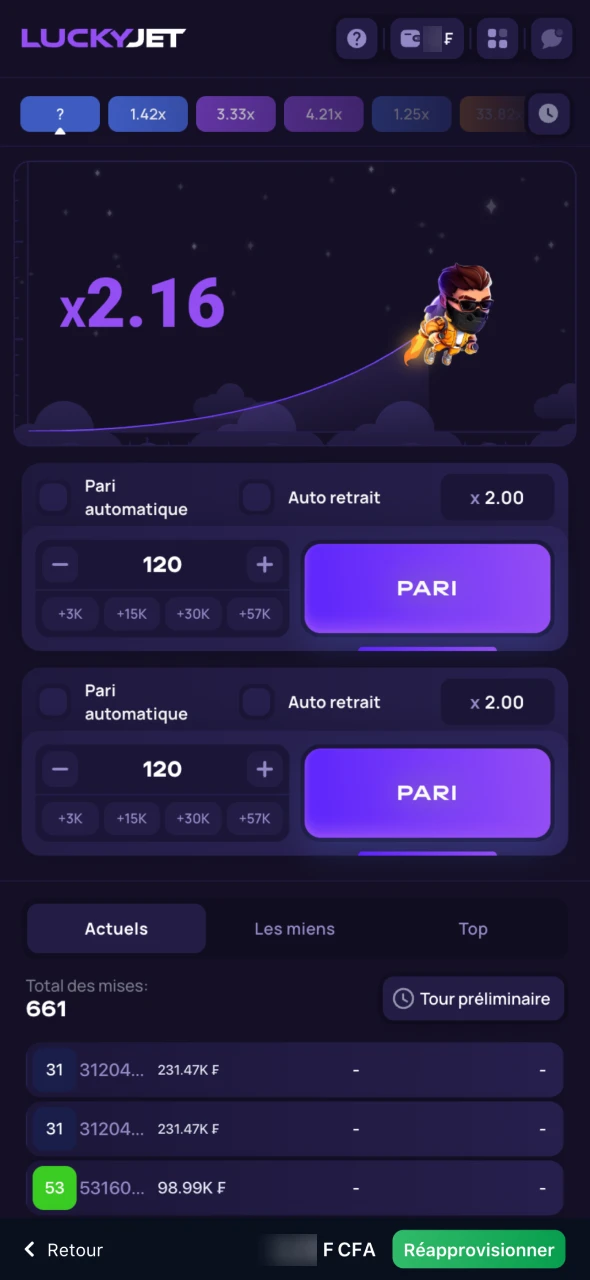 Choisissez un jeu sur 1Win et commencez à jouer.