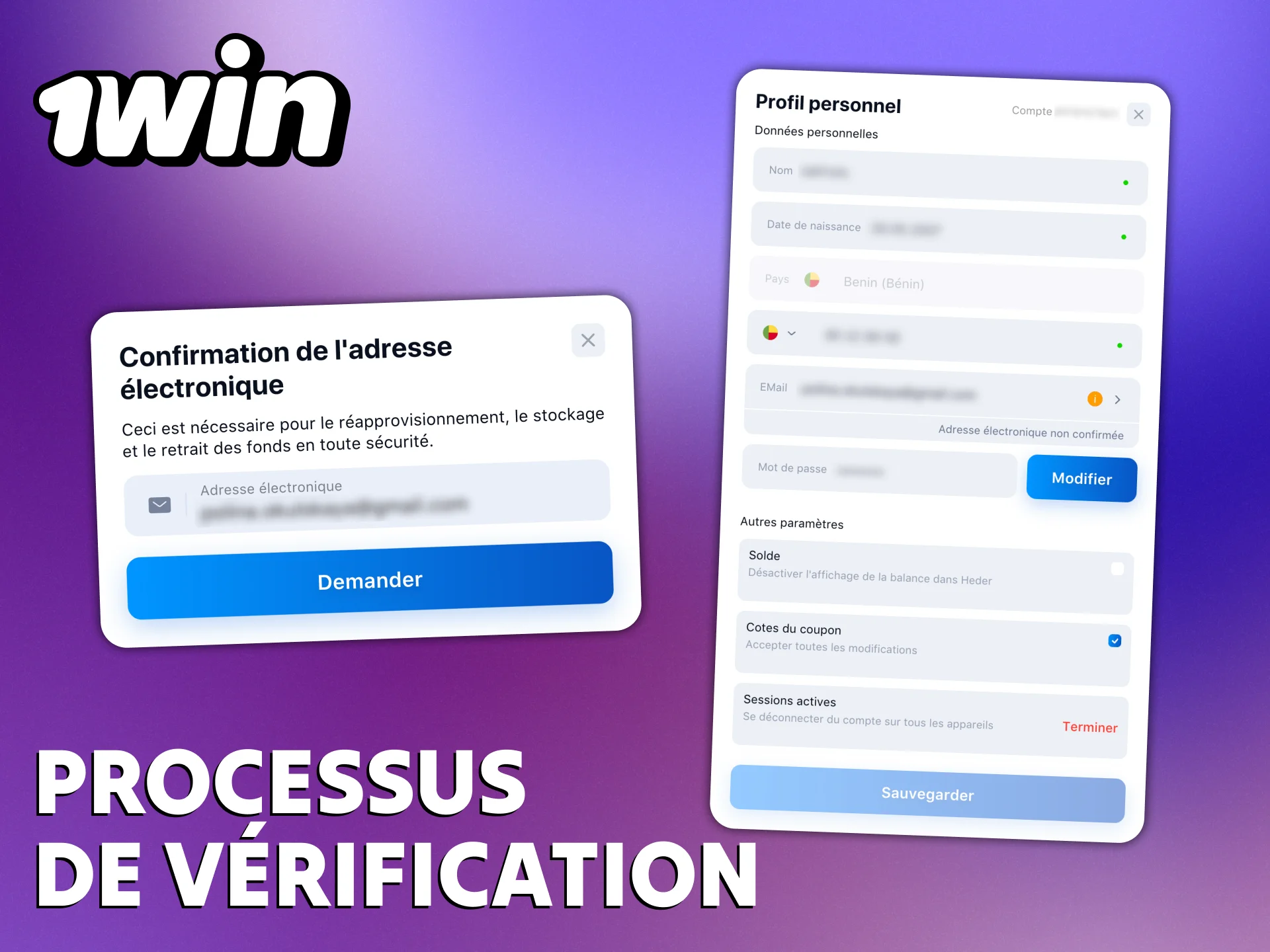 Vous devez passer par la procédure de vérification de 1Win.