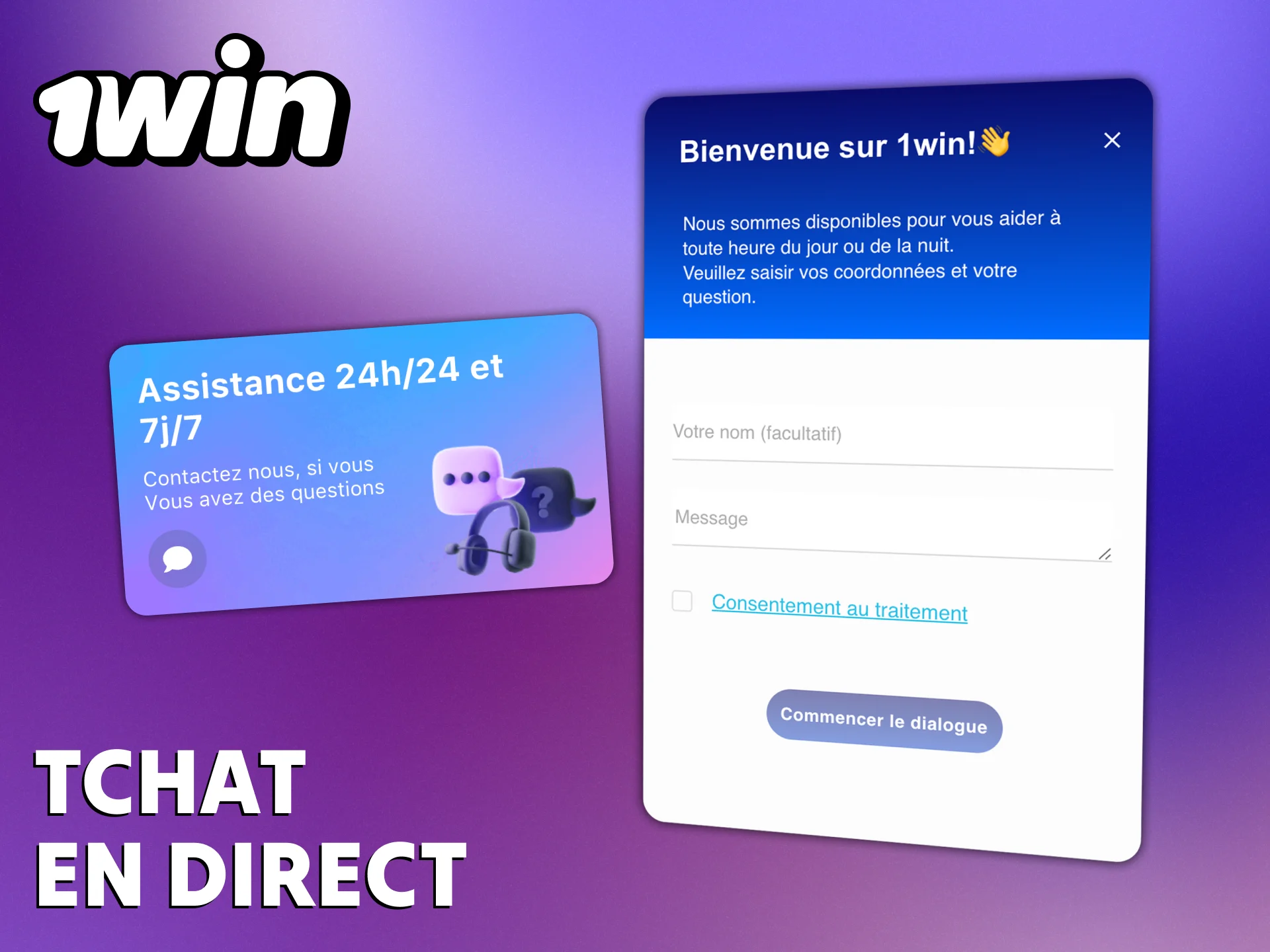 Le chat est un moyen pratique de contacter l'assistance de 1Win.