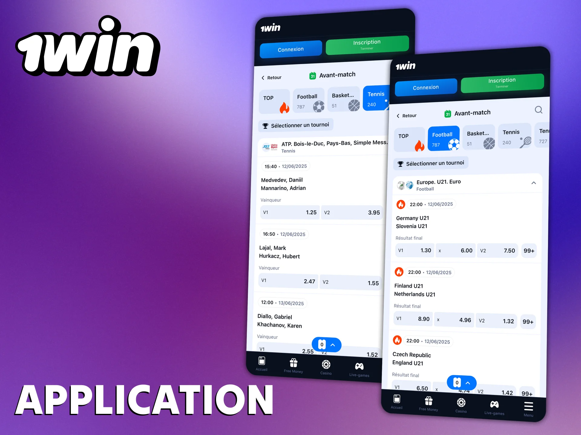L'application 1Win vous permet de placer des paris à tout moment.