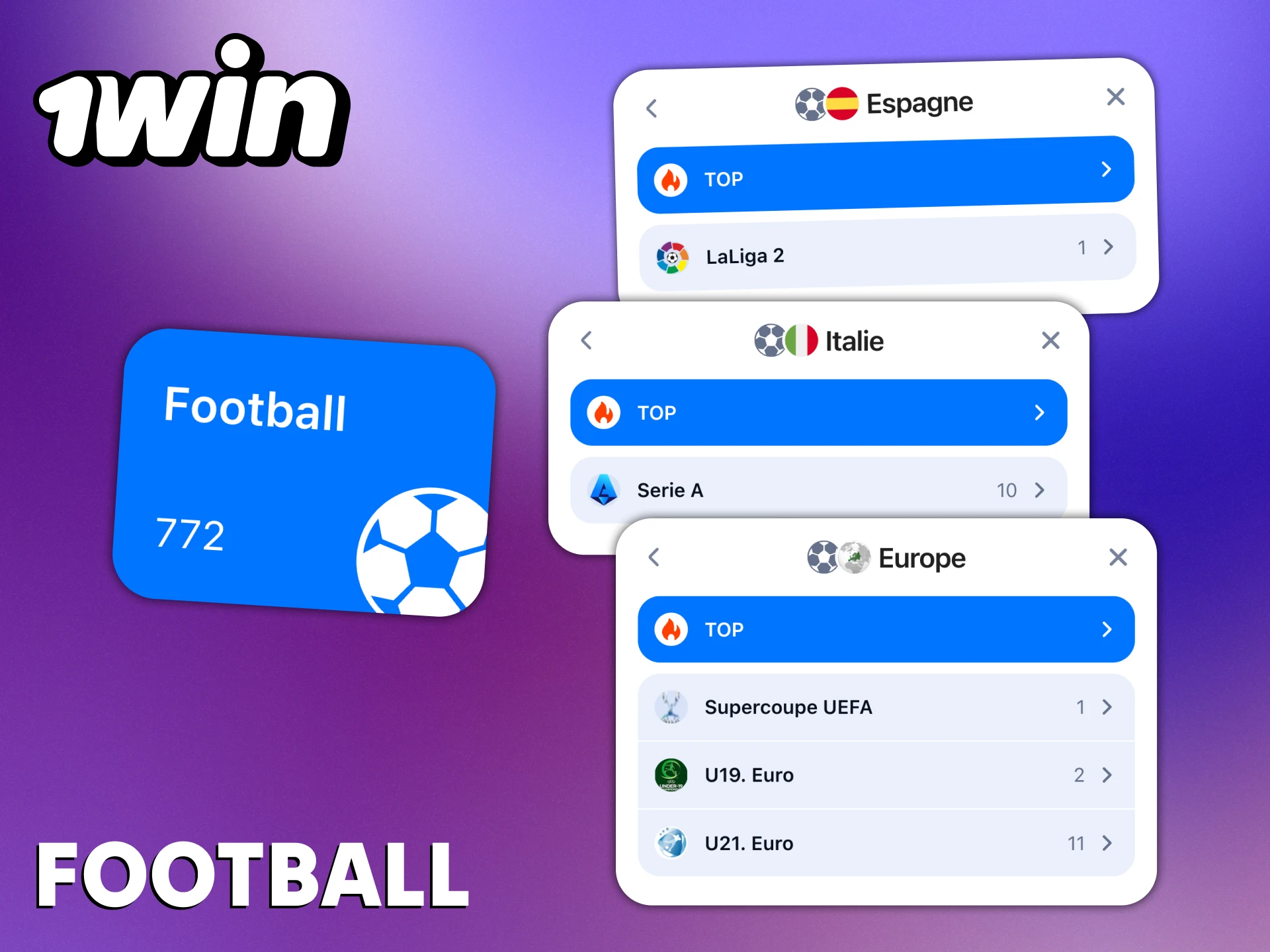 Le football est un sport populaire chez 1Win au Bénin.