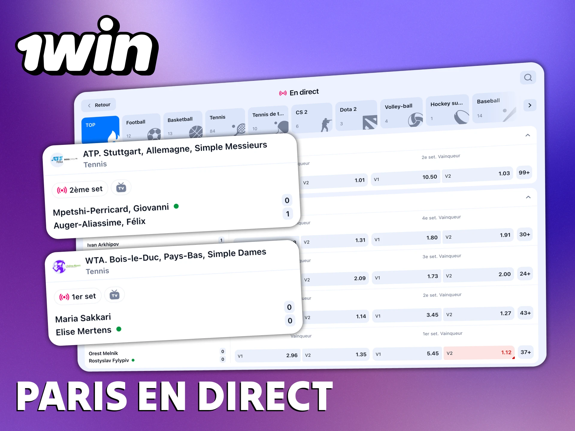 Essayez les paris sportifs en direct sur la plateforme 1Win.