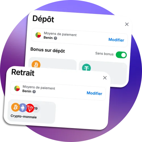 Effectuez vos dépôts et retraits instantanément sur 1Win.